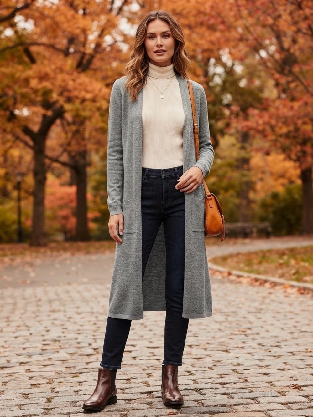 Long Gray Knit Cardigan 🍂